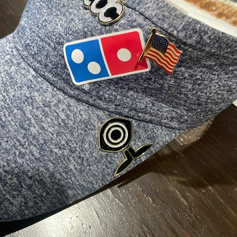 Domino’s sun visor with kool pins